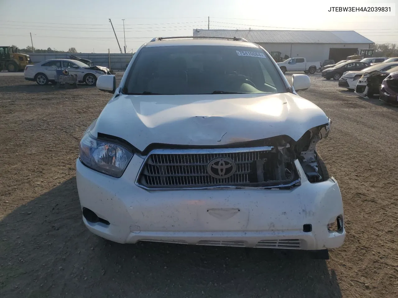 2010 Toyota Highlander Hybrid VIN: JTEBW3EH4A2039831 Lot: 75410084