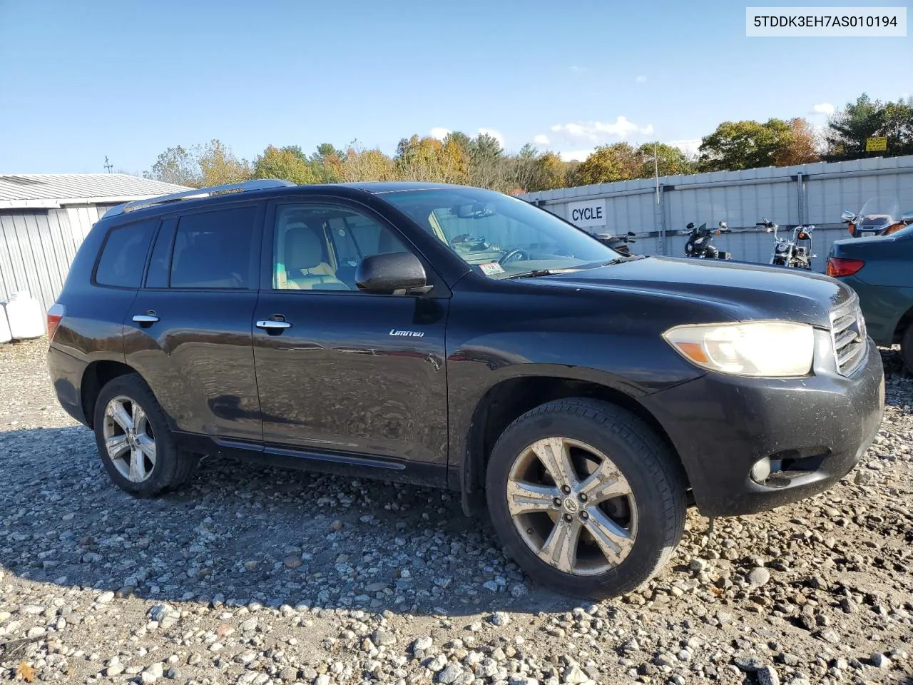 2010 Toyota Highlander Limited VIN: 5TDDK3EH7AS010194 Lot: 75482184