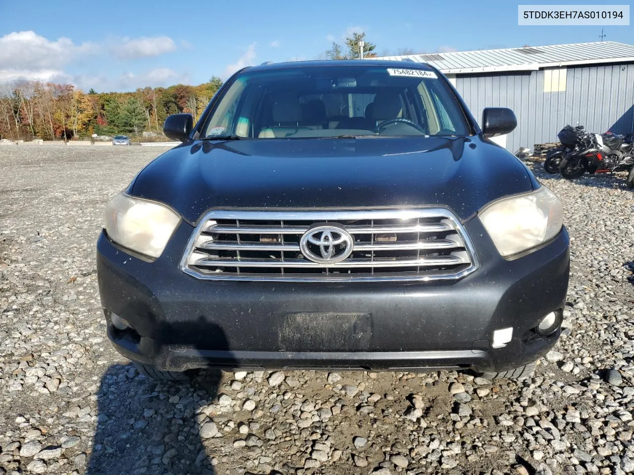 2010 Toyota Highlander Limited VIN: 5TDDK3EH7AS010194 Lot: 75482184