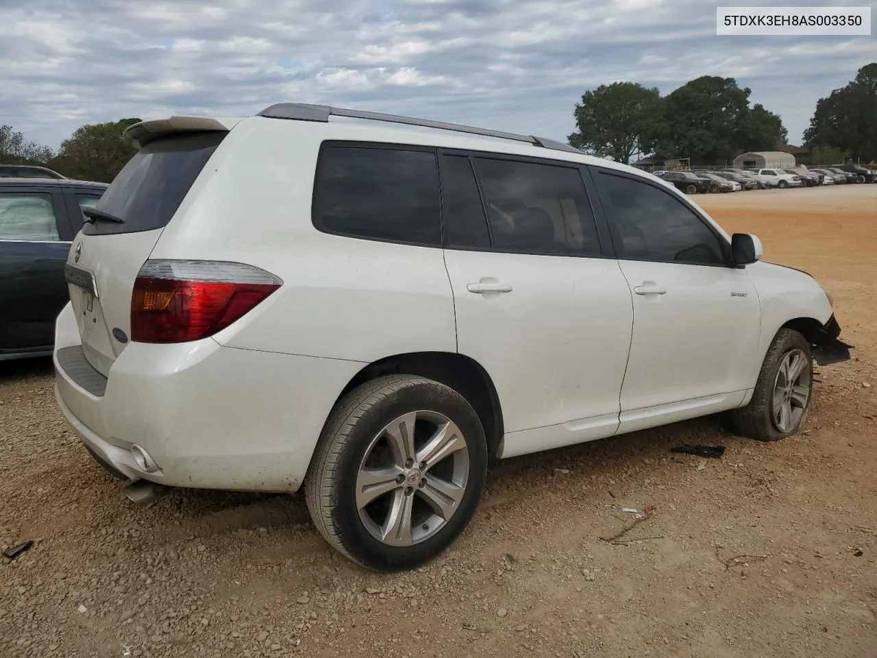 2010 Toyota Highlander Sport VIN: 5TDXK3EH8AS003350 Lot: 76186544