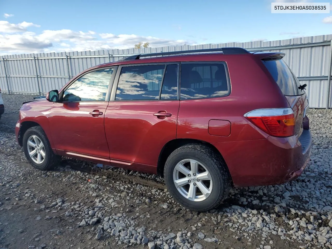 2010 Toyota Highlander Se VIN: 5TDJK3EH0AS038535 Lot: 76321704