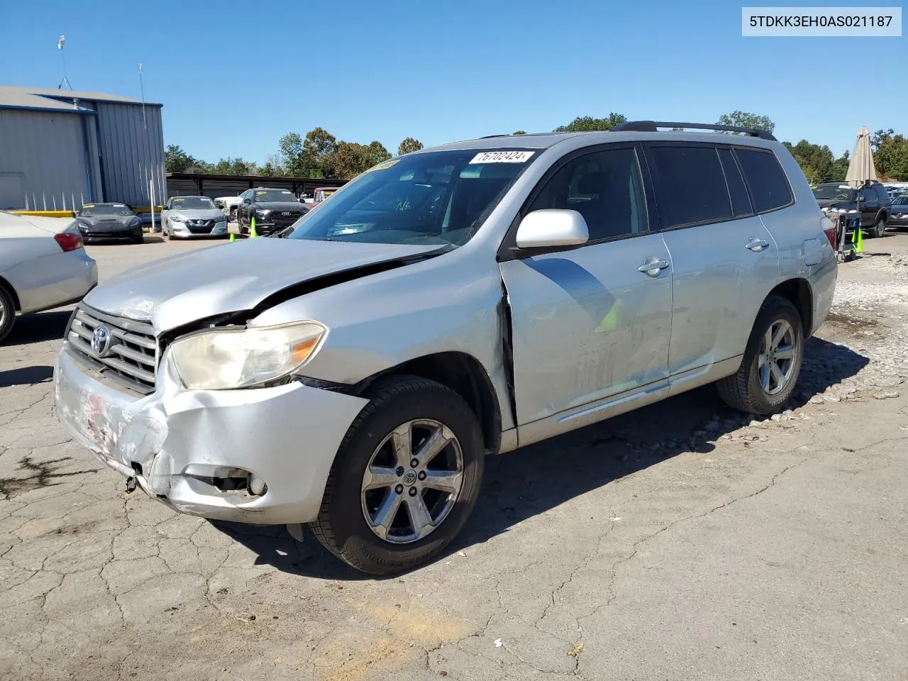 2010 Toyota Highlander Se VIN: 5TDKK3EH0AS021187 Lot: 76702424