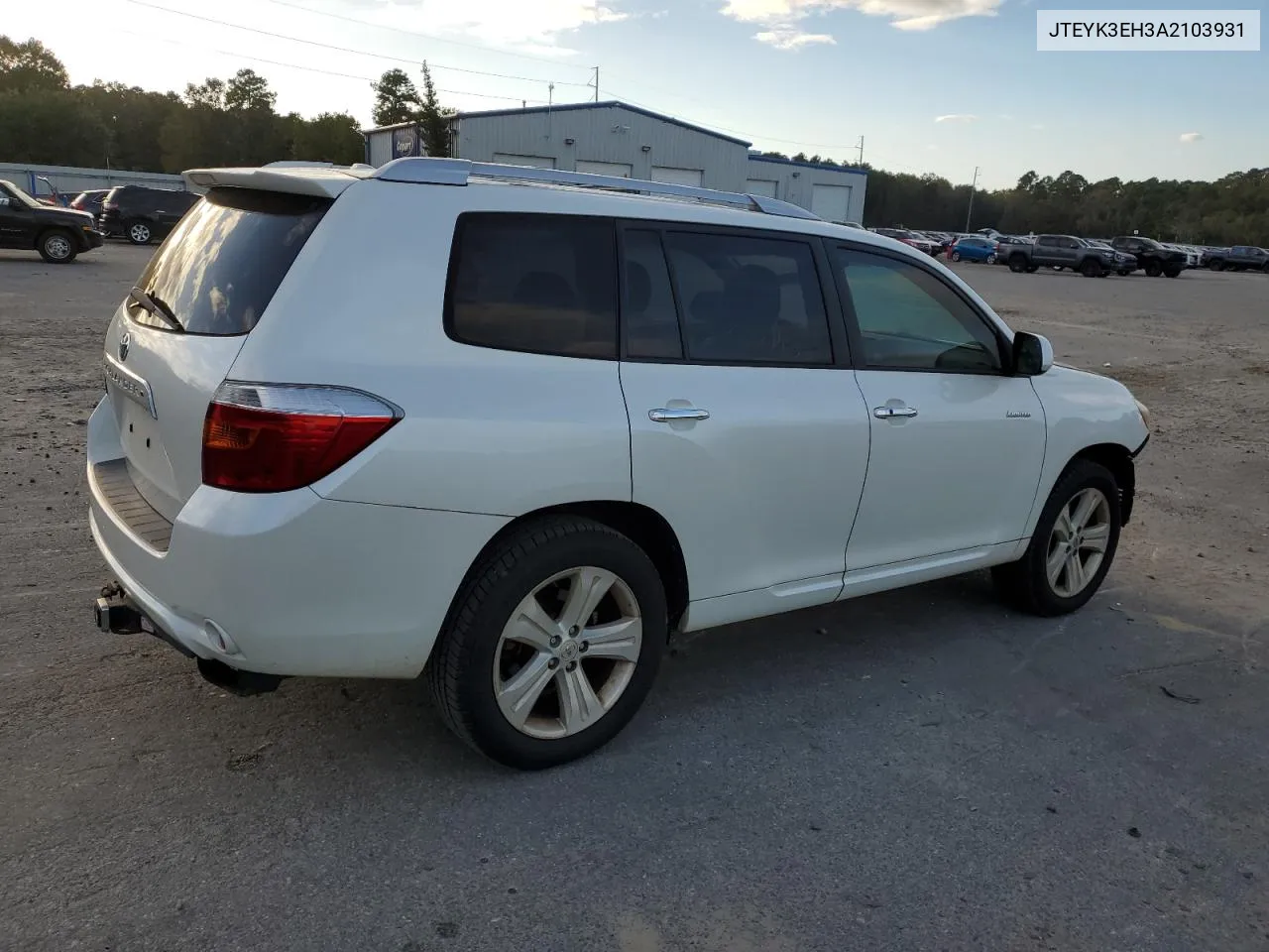 2010 Toyota Highlander Limited VIN: JTEYK3EH3A2103931 Lot: 76913994