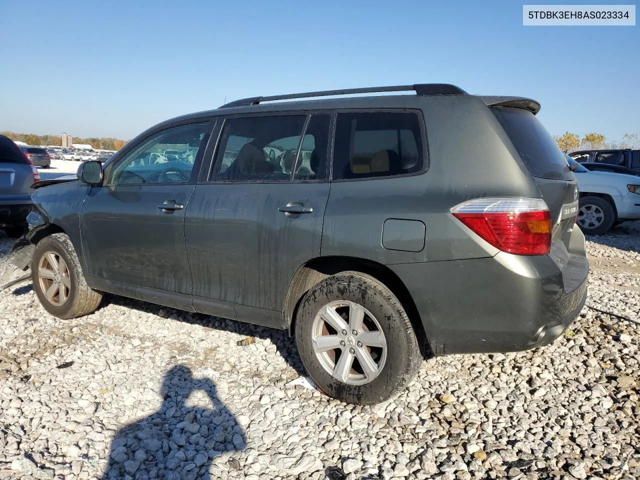 2010 Toyota Highlander VIN: 5TDBK3EH8AS023334 Lot: 76940454