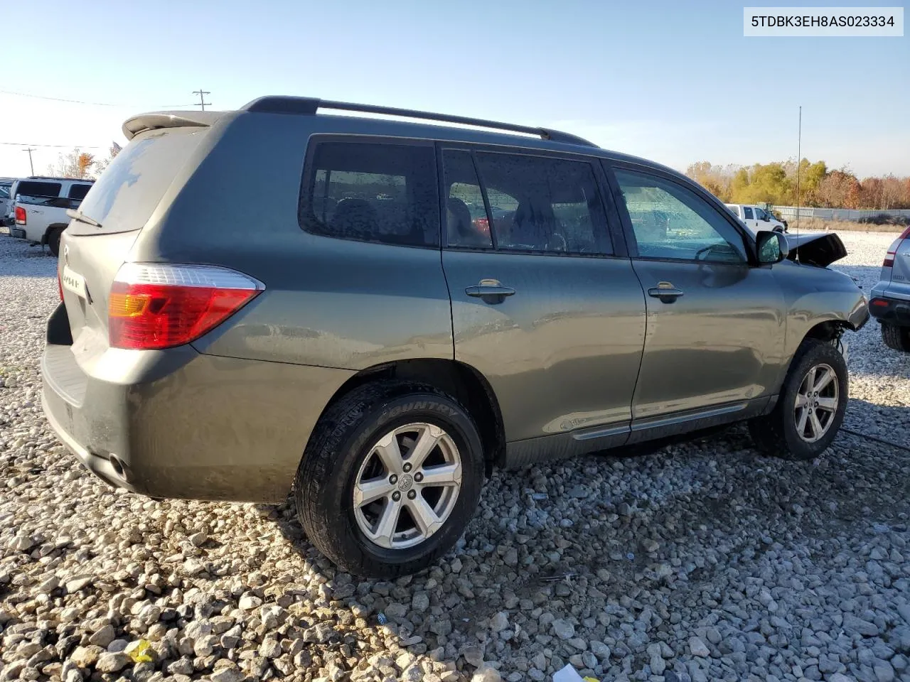 2010 Toyota Highlander VIN: 5TDBK3EH8AS023334 Lot: 76940454