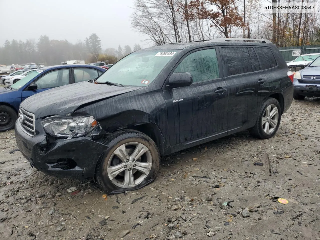 2010 Toyota Highlander Sport VIN: 5TDEK3EH6AS003547 Lot: 76990184