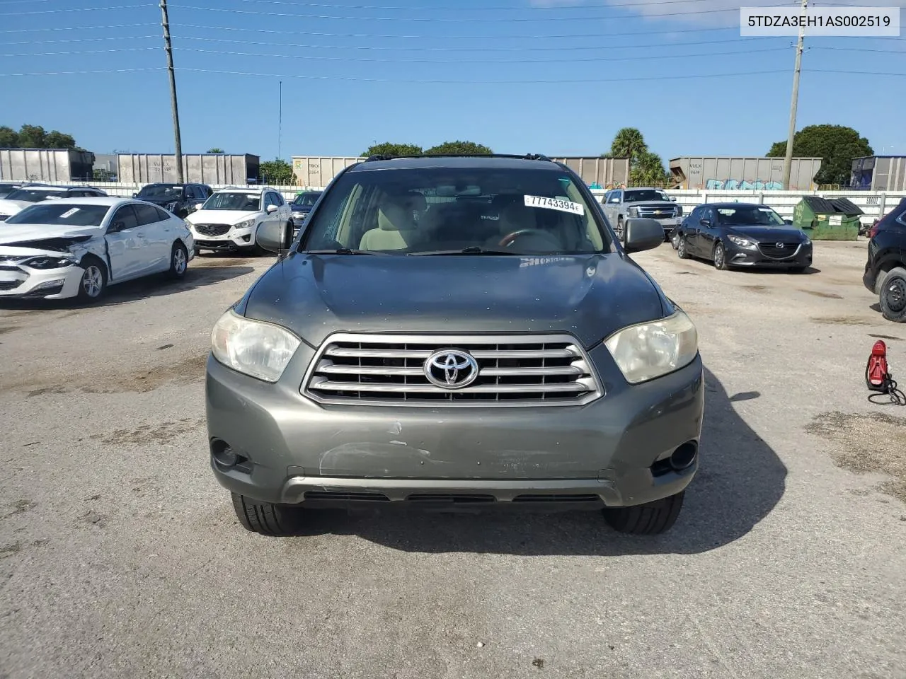 2010 Toyota Highlander VIN: 5TDZA3EH1AS002519 Lot: 77743394