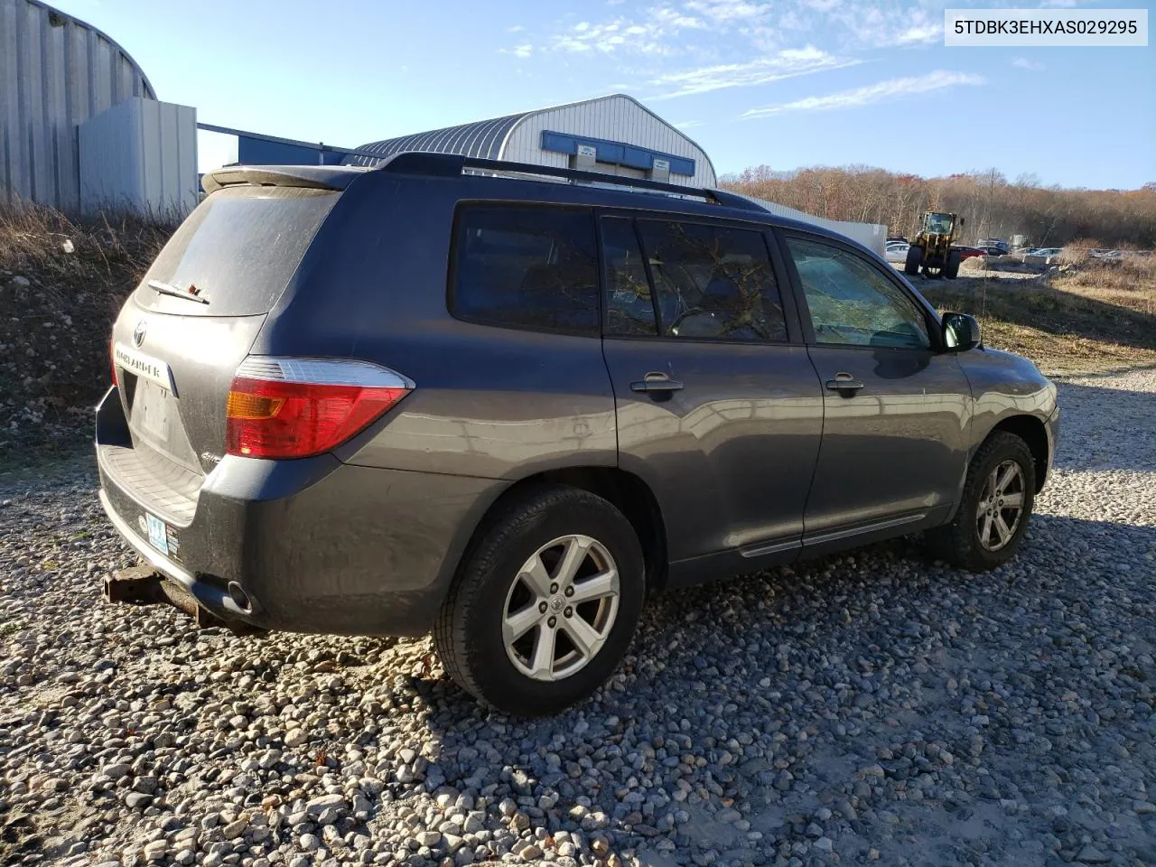 2010 Toyota Highlander VIN: 5TDBK3EHXAS029295 Lot: 78538044