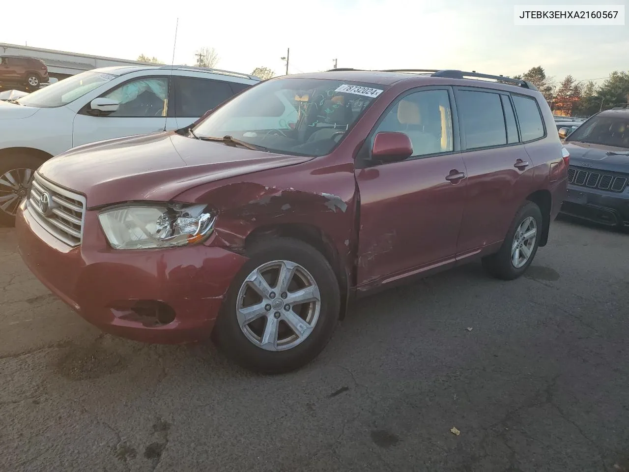 2010 Toyota Highlander VIN: JTEBK3EHXA2160567 Lot: 78732024