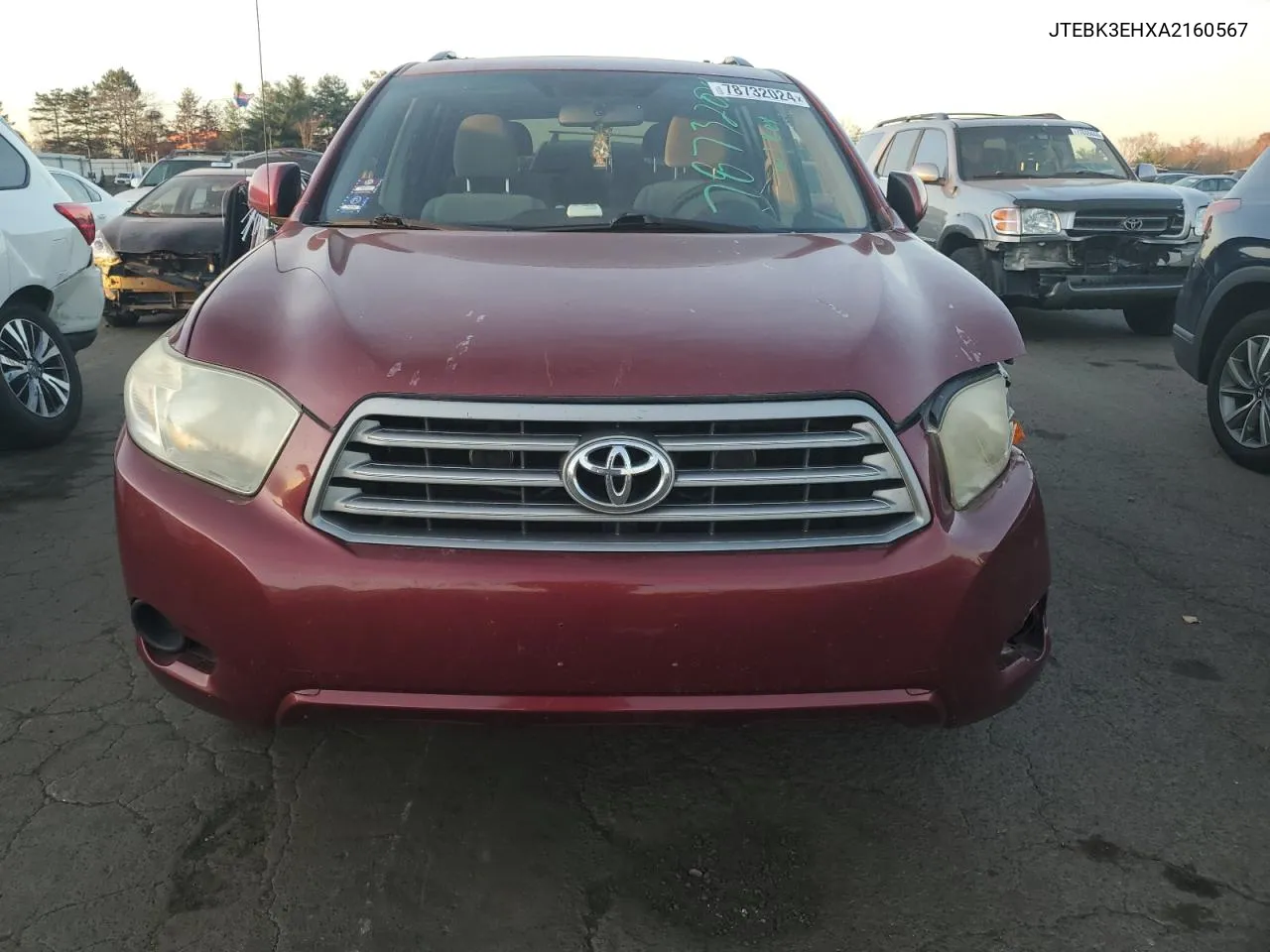 2010 Toyota Highlander VIN: JTEBK3EHXA2160567 Lot: 78732024