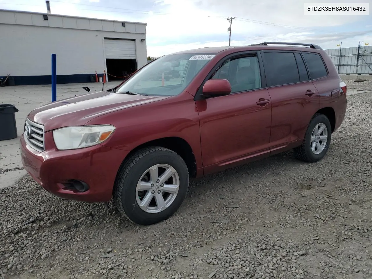 2010 Toyota Highlander VIN: 5TDZK3EH8AS016432 Lot: 78749684