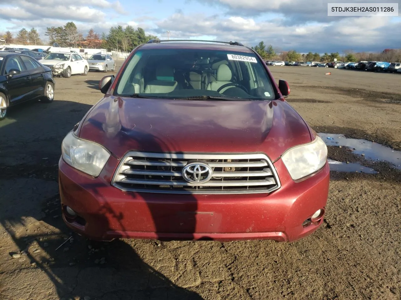 2010 Toyota Highlander Se VIN: 5TDJK3EH2AS011286 Lot: 80382954