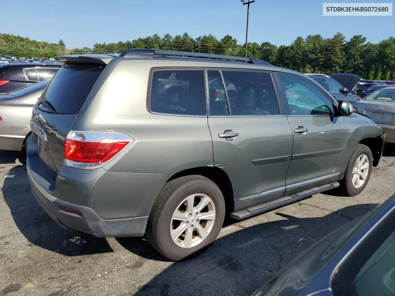 2011 Toyota Highlander Base VIN: 5TDBK3EH6BS072680 Lot: 56916334