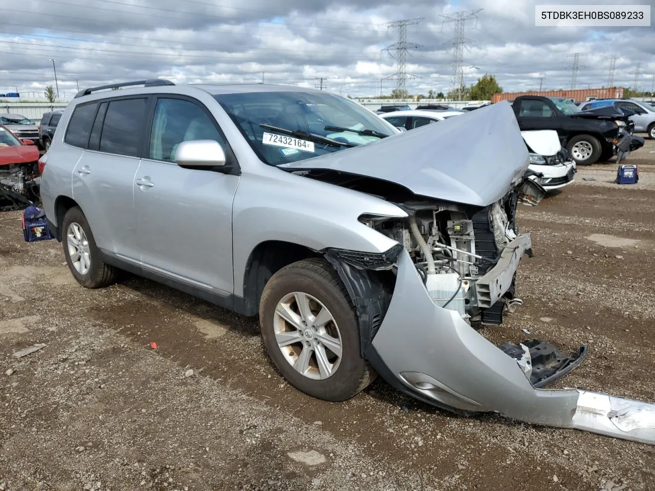 2011 Toyota Highlander Base VIN: 5TDBK3EH0BS089233 Lot: 72432164