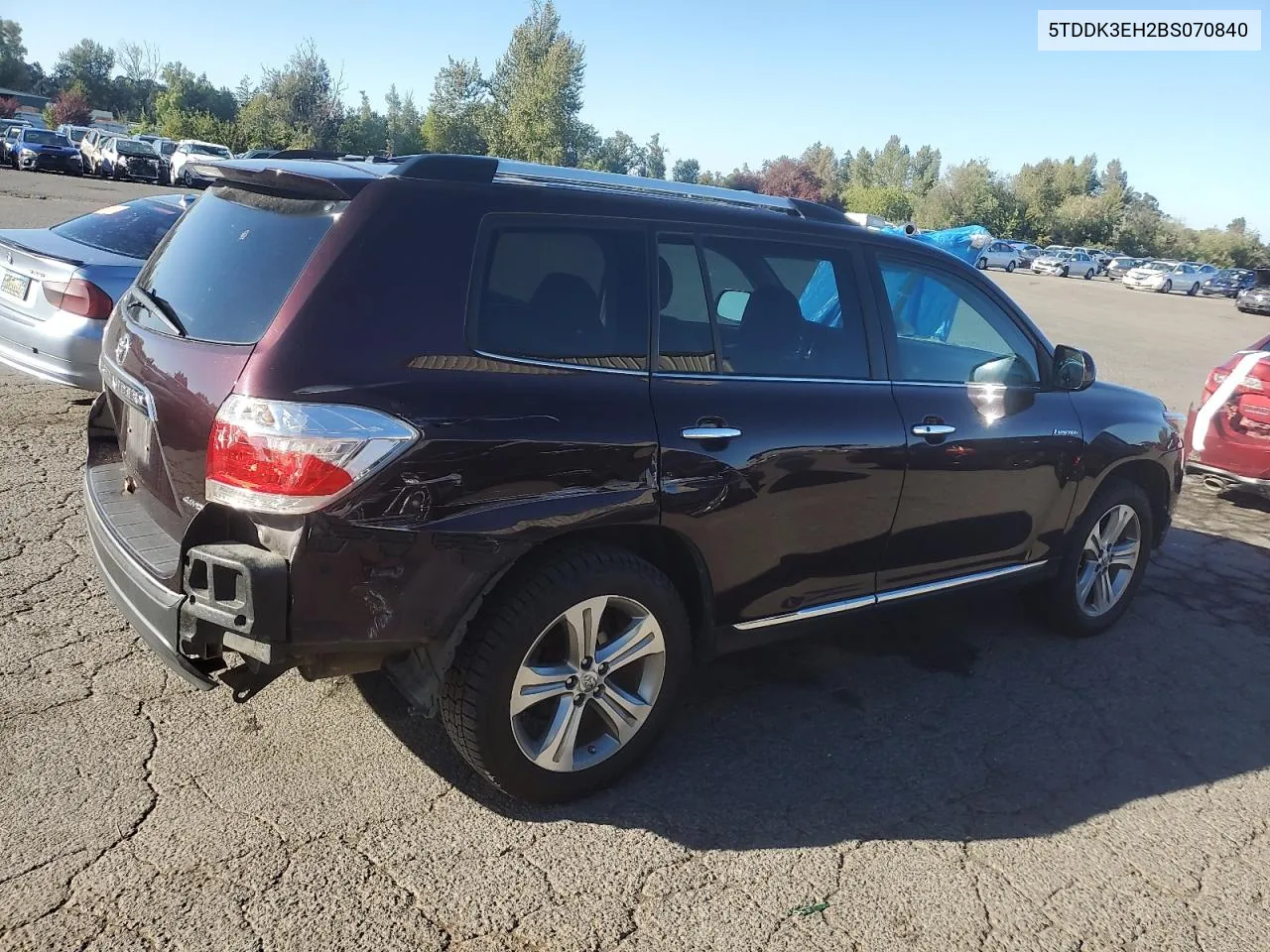 2011 Toyota Highlander Limited VIN: 5TDDK3EH2BS070840 Lot: 72535594