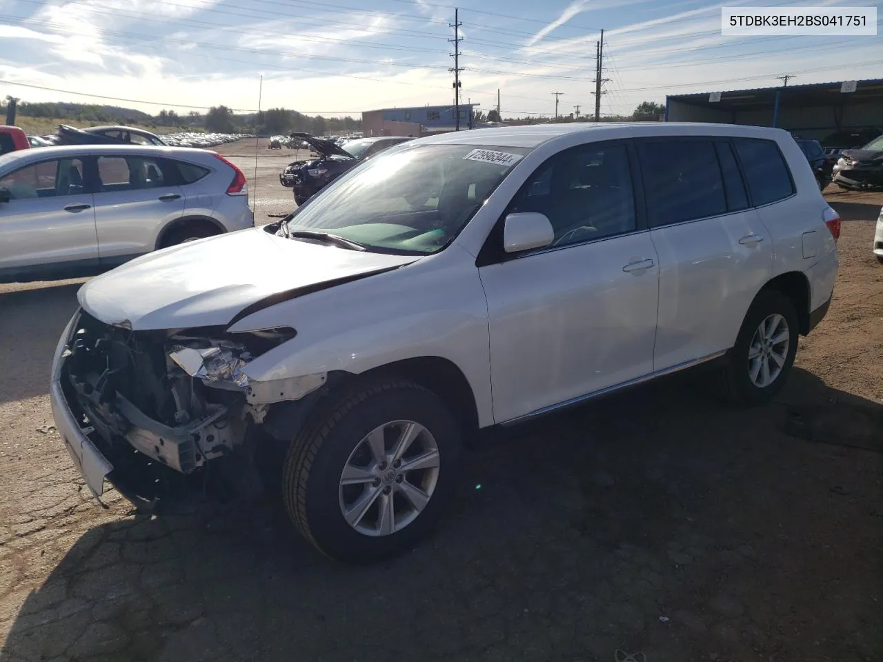 2011 Toyota Highlander Base VIN: 5TDBK3EH2BS041751 Lot: 72996344