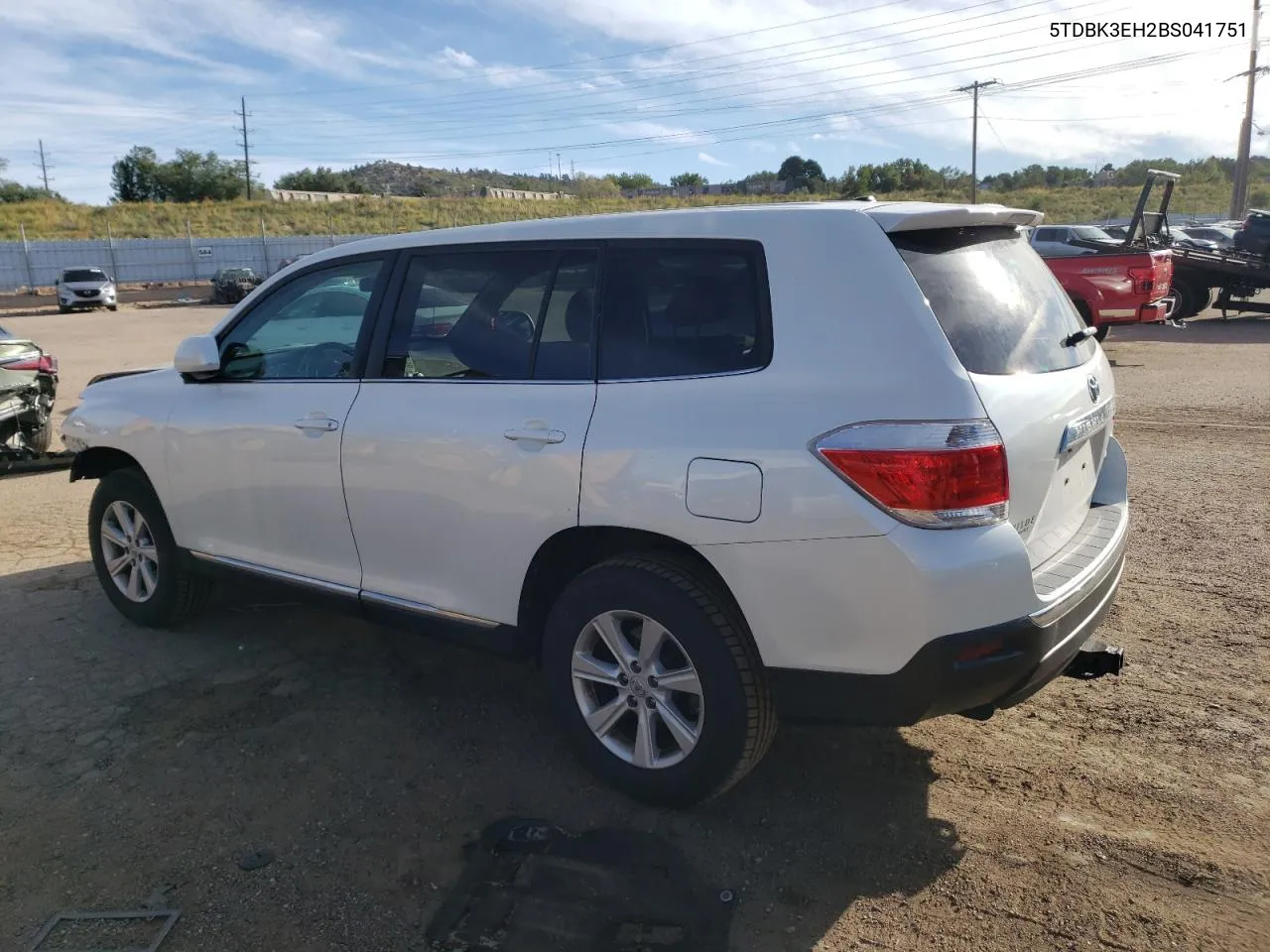 2011 Toyota Highlander Base VIN: 5TDBK3EH2BS041751 Lot: 72996344