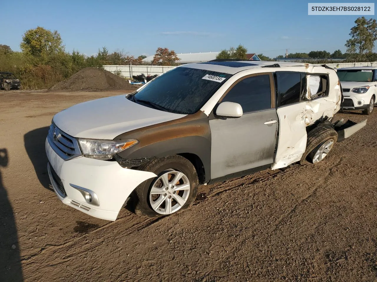 2011 Toyota Highlander Base VIN: 5TDZK3EH7BS028122 Lot: 74600134