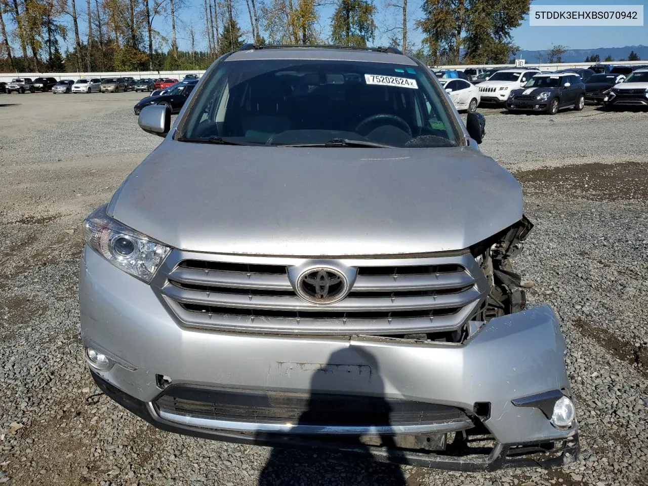 2011 Toyota Highlander Limited VIN: 5TDDK3EHXBS070942 Lot: 75202624