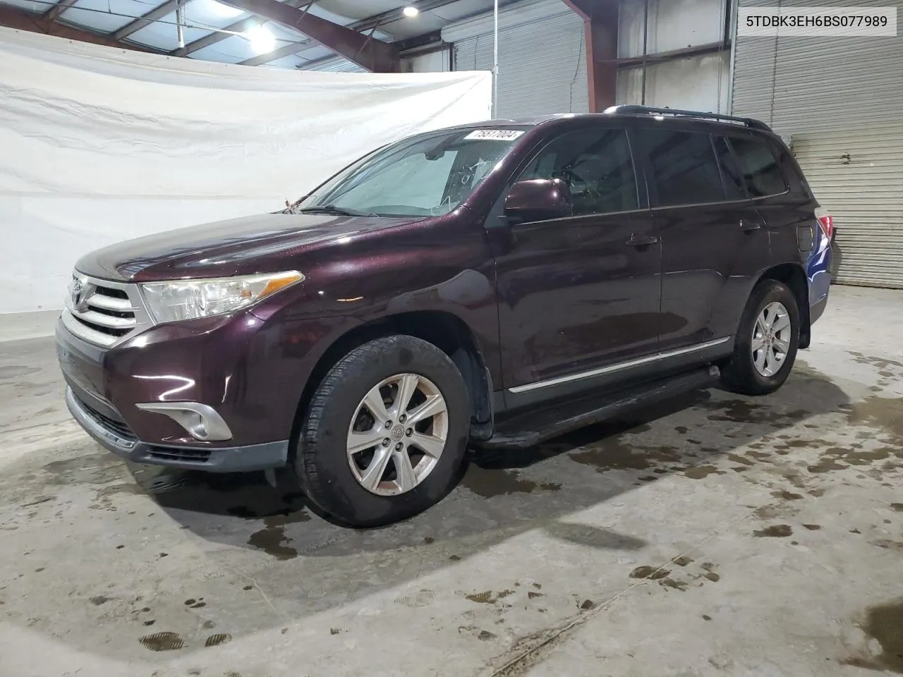 2011 Toyota Highlander Base VIN: 5TDBK3EH6BS077989 Lot: 75517004