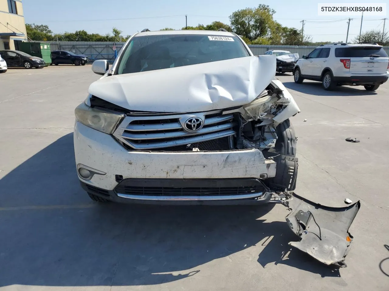 2011 Toyota Highlander Base VIN: 5TDZK3EHXBS048168 Lot: 75638124