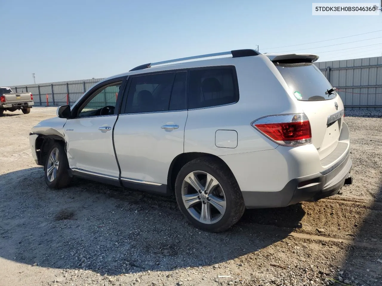 2011 Toyota Highlander Limited VIN: 5TDDK3EH0BS046360 Lot: 75877974