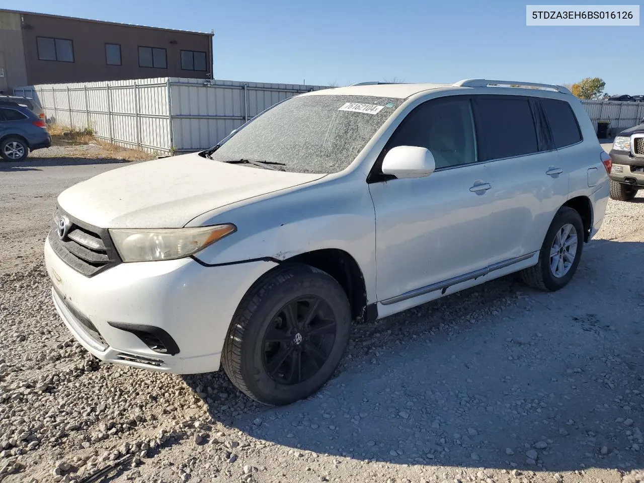 2011 Toyota Highlander Base VIN: 5TDZA3EH6BS016126 Lot: 76162104