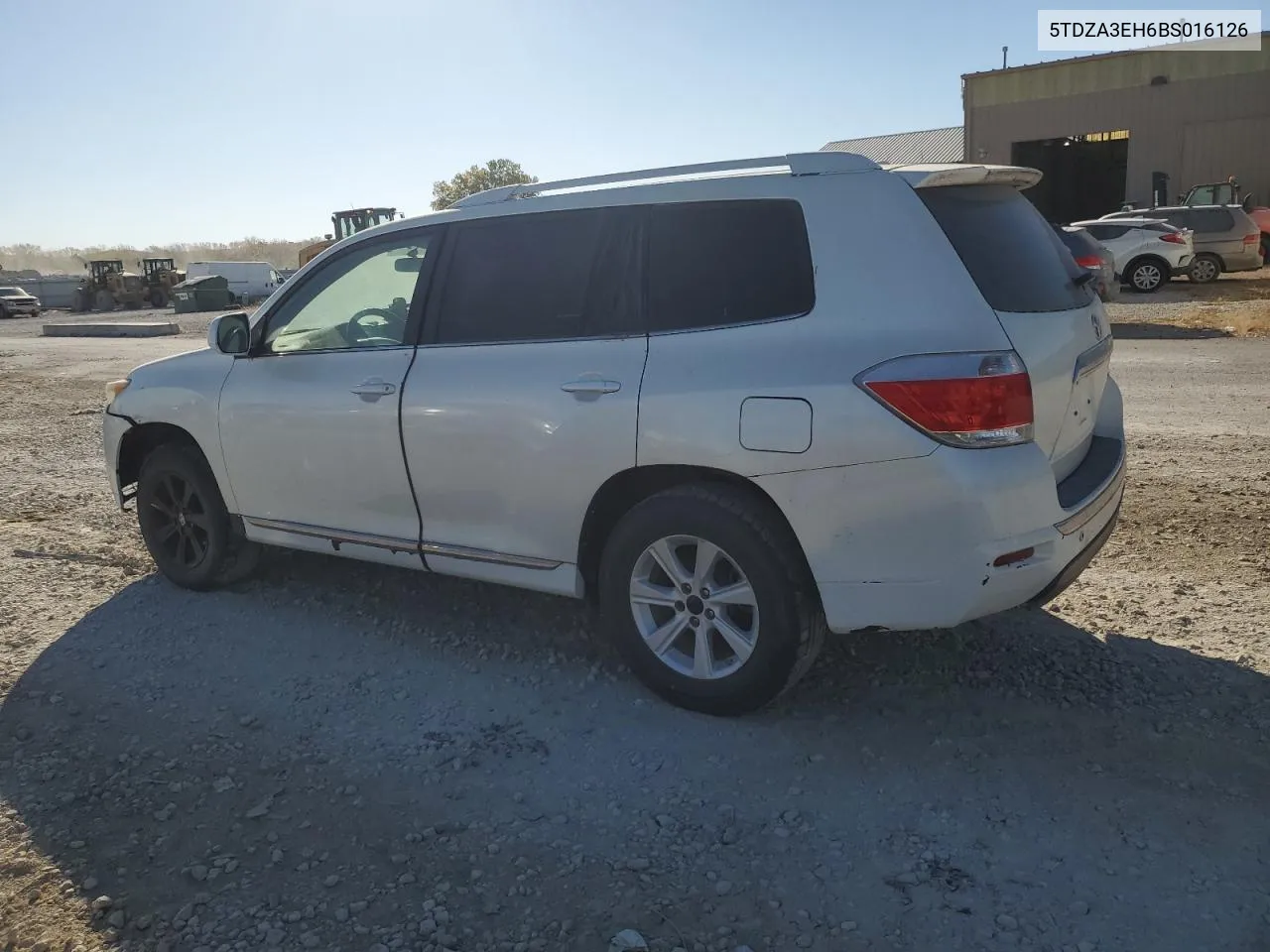 2011 Toyota Highlander Base VIN: 5TDZA3EH6BS016126 Lot: 76162104