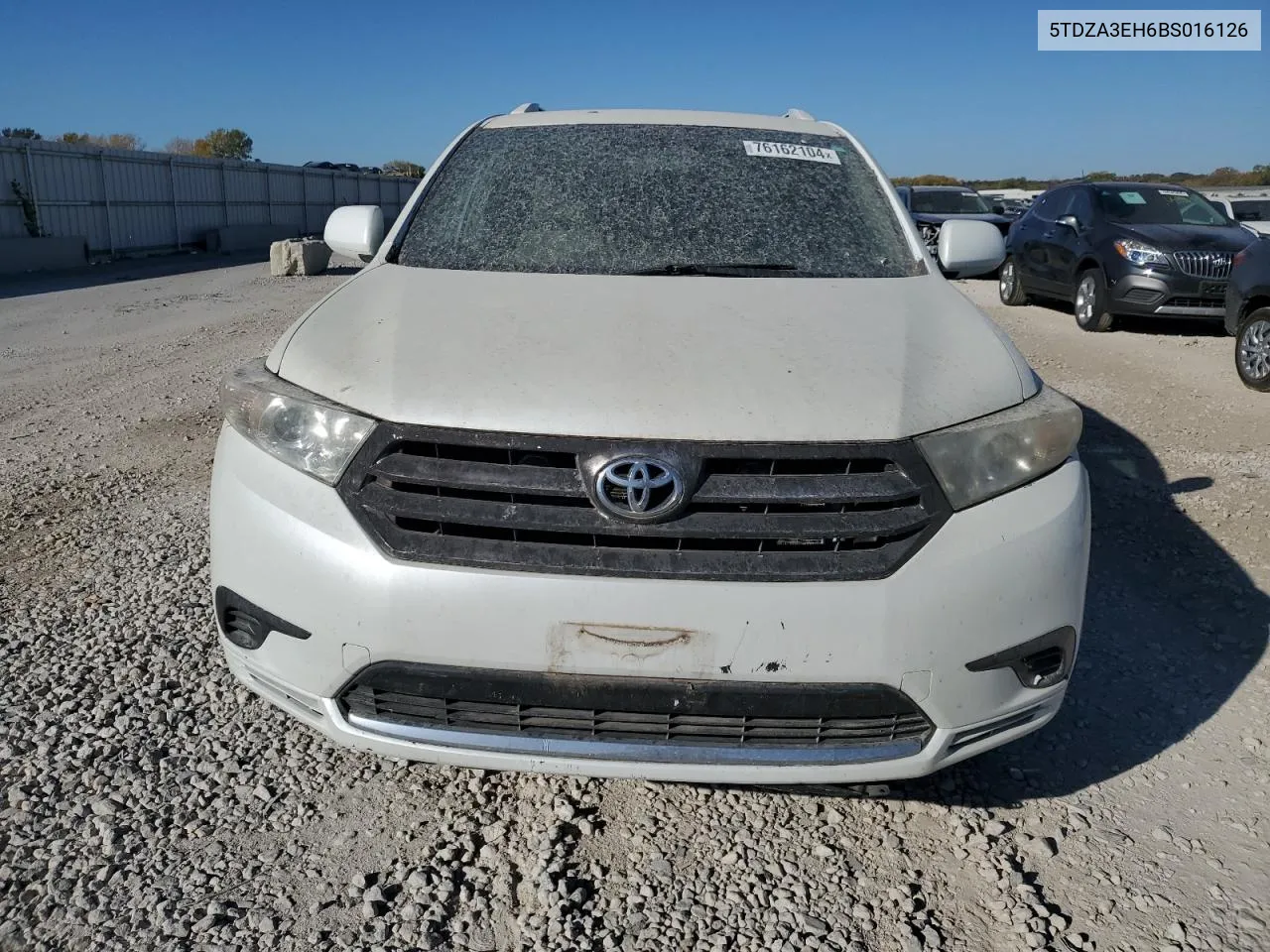 2011 Toyota Highlander Base VIN: 5TDZA3EH6BS016126 Lot: 76162104