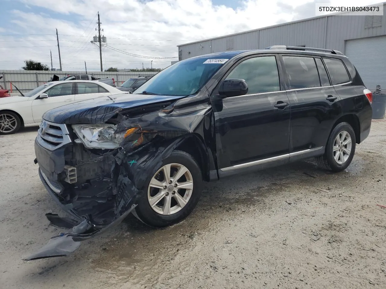 2011 Toyota Highlander Base VIN: 5TDZK3EH1BS043473 Lot: 76374564