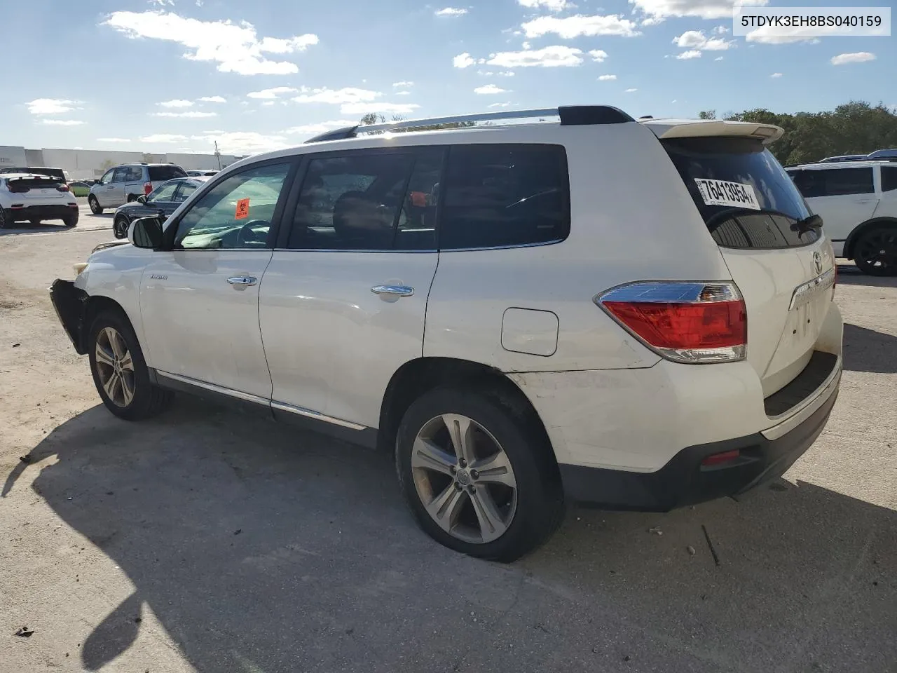 2011 Toyota Highlander Limited VIN: 5TDYK3EH8BS040159 Lot: 76413954