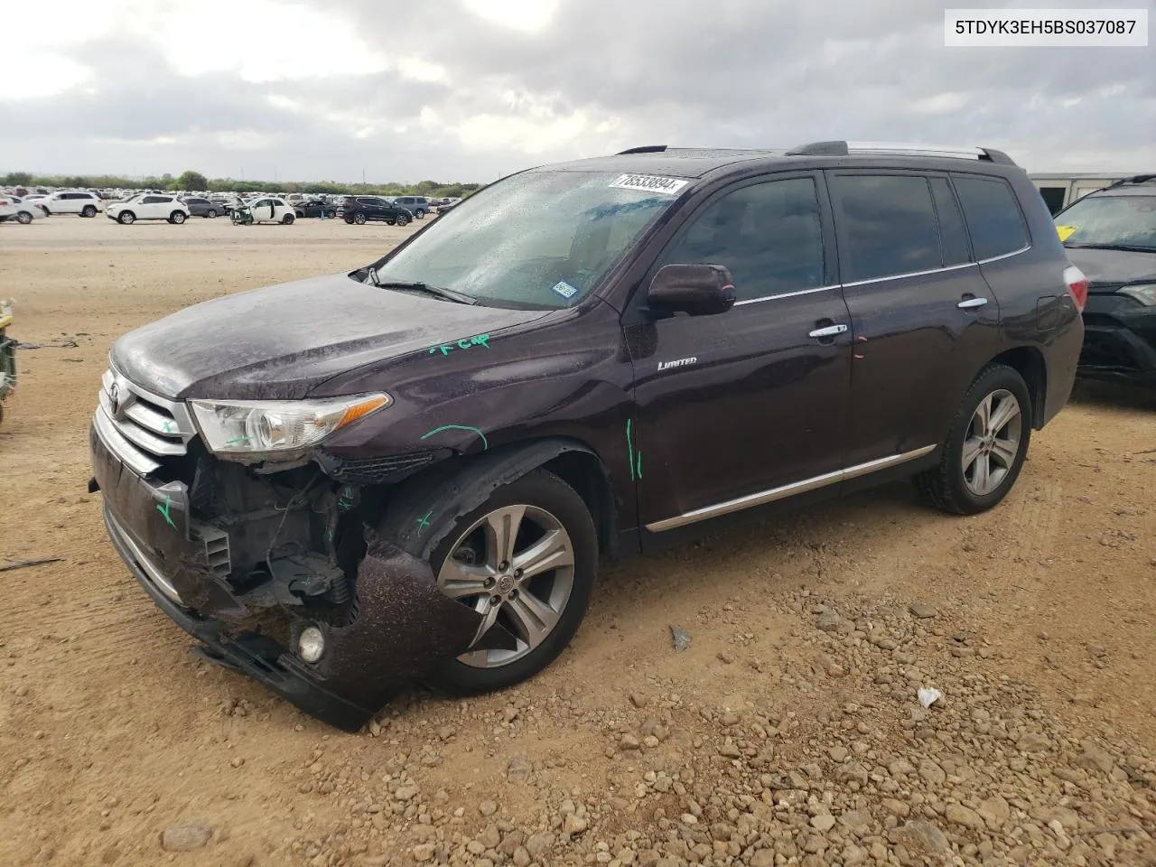 2011 Toyota Highlander Limited VIN: 5TDYK3EH5BS037087 Lot: 78533894