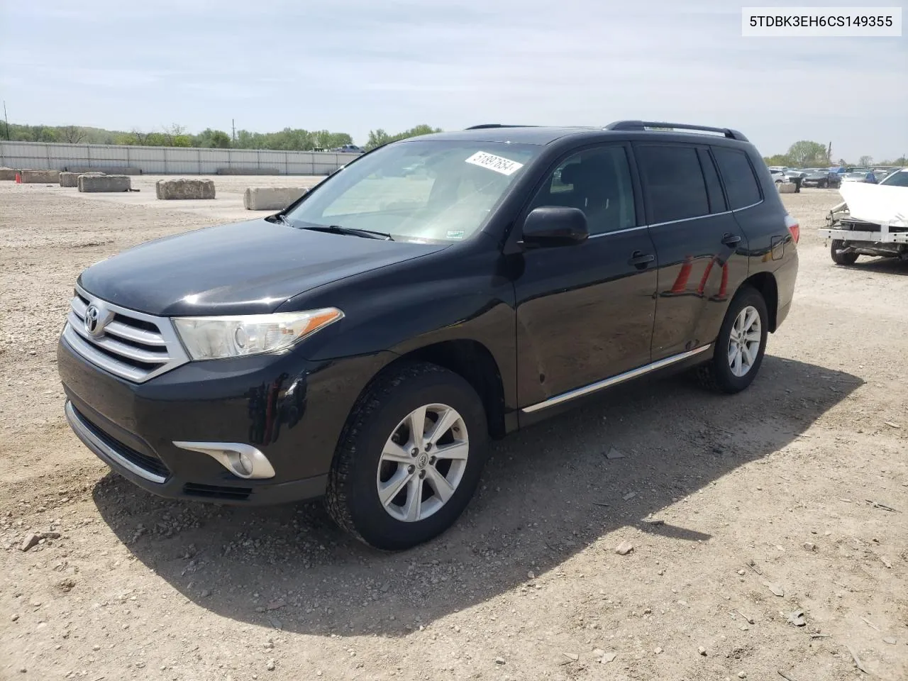 2012 Toyota Highlander Base VIN: 5TDBK3EH6CS149355 Lot: 51897654