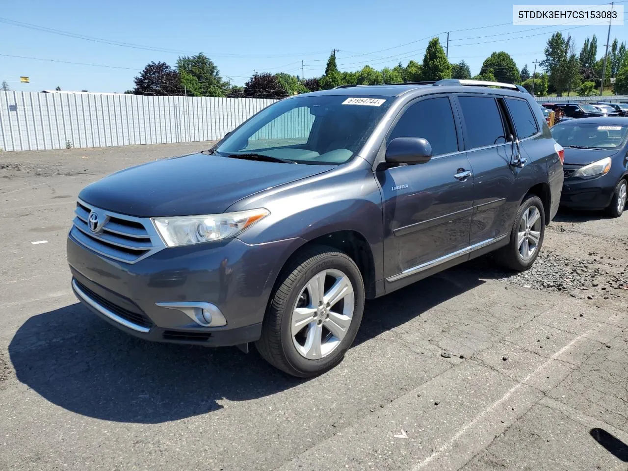 2012 Toyota Highlander Limited VIN: 5TDDK3EH7CS153083 Lot: 61954744