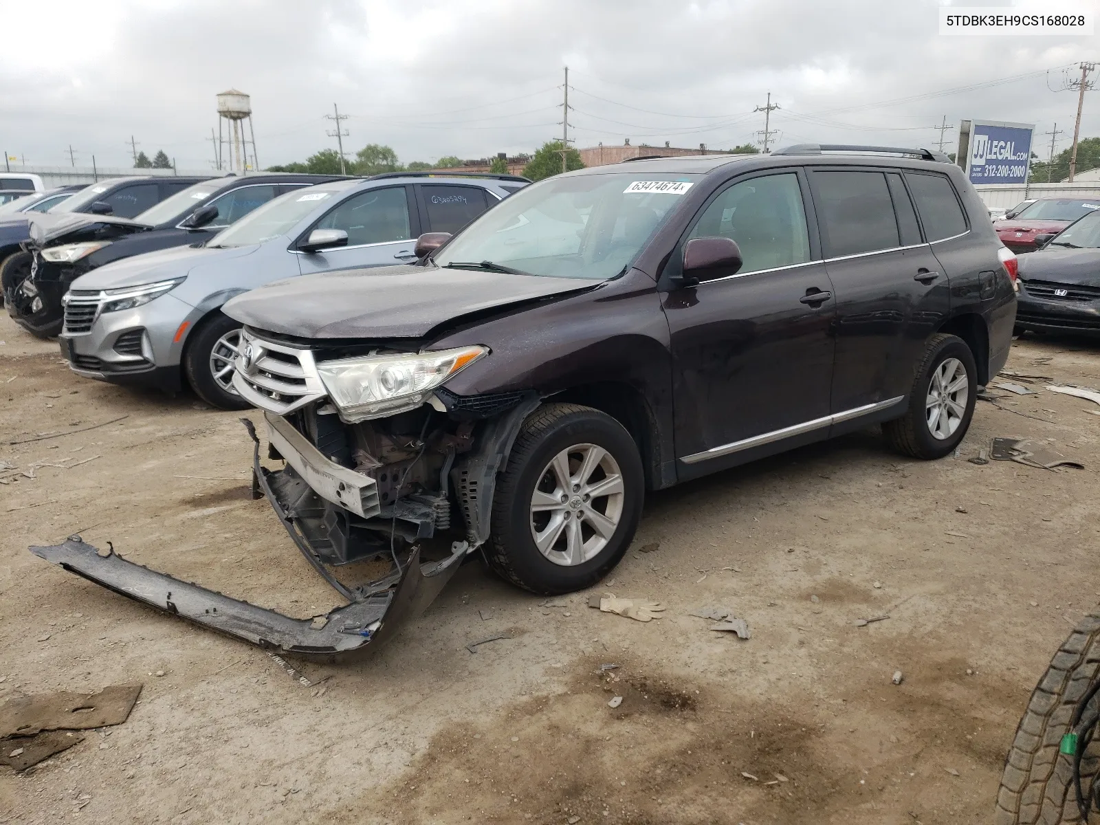 2012 Toyota Highlander Base VIN: 5TDBK3EH9CS168028 Lot: 63474674