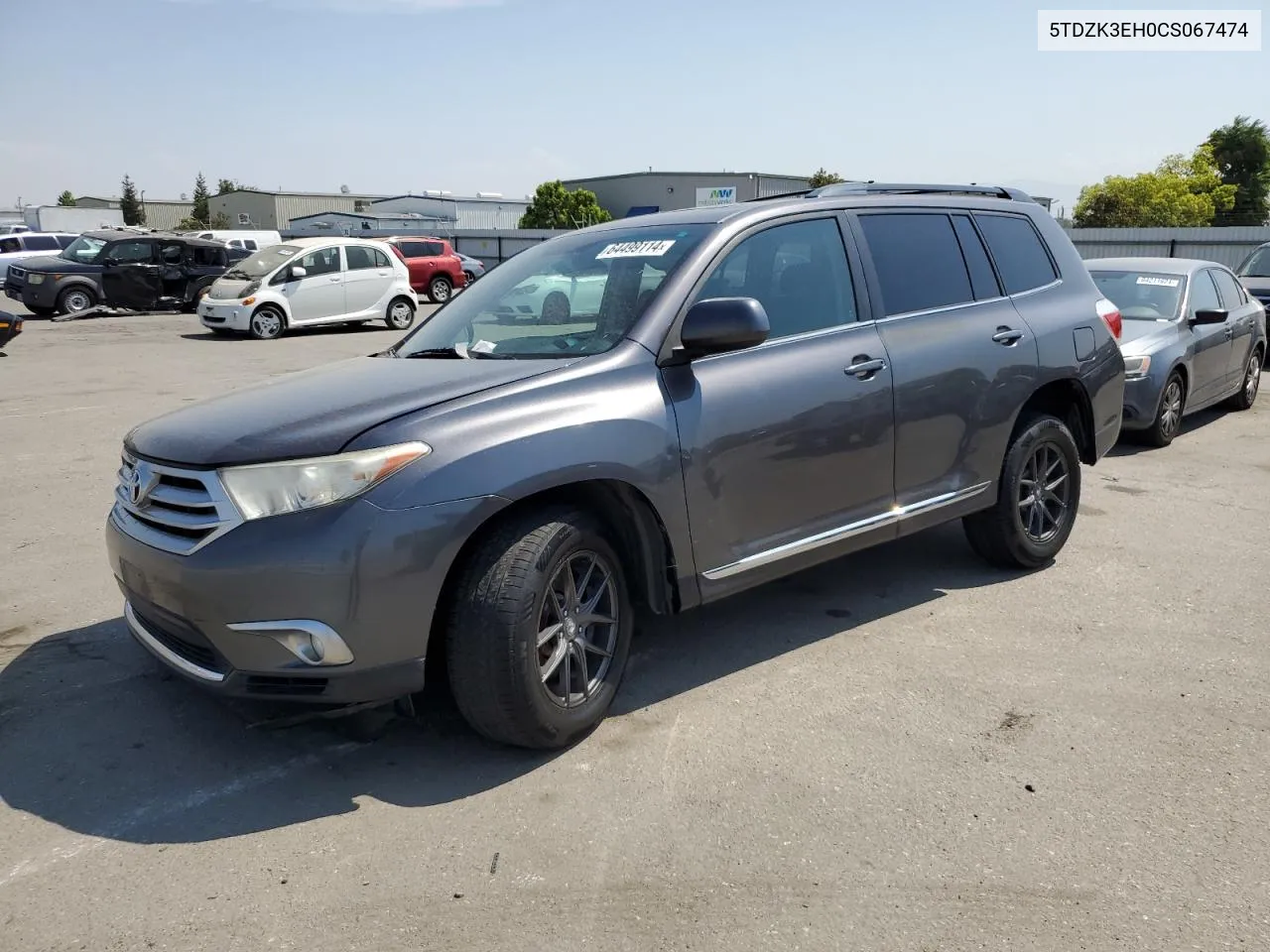 2012 Toyota Highlander Base VIN: 5TDZK3EH0CS067474 Lot: 64499114