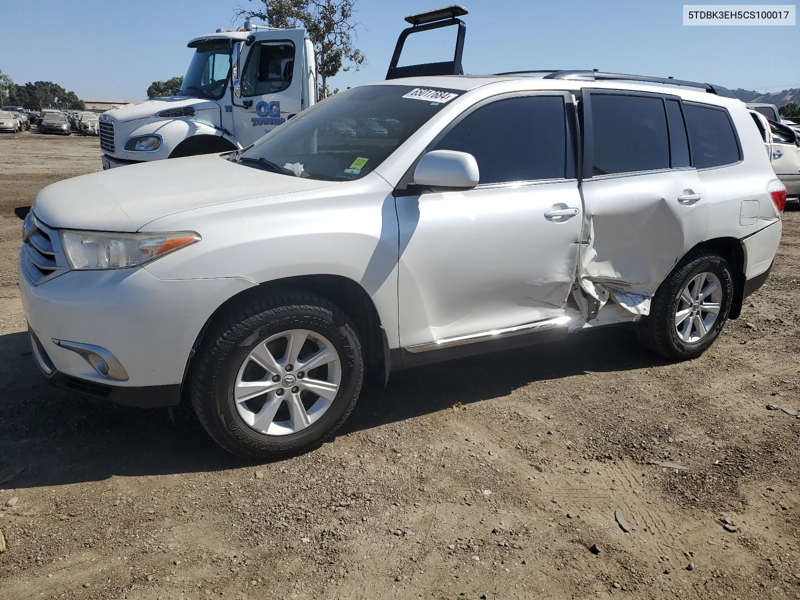 2012 Toyota Highlander Base VIN: 5TDBK3EH5CS100017 Lot: 65017684