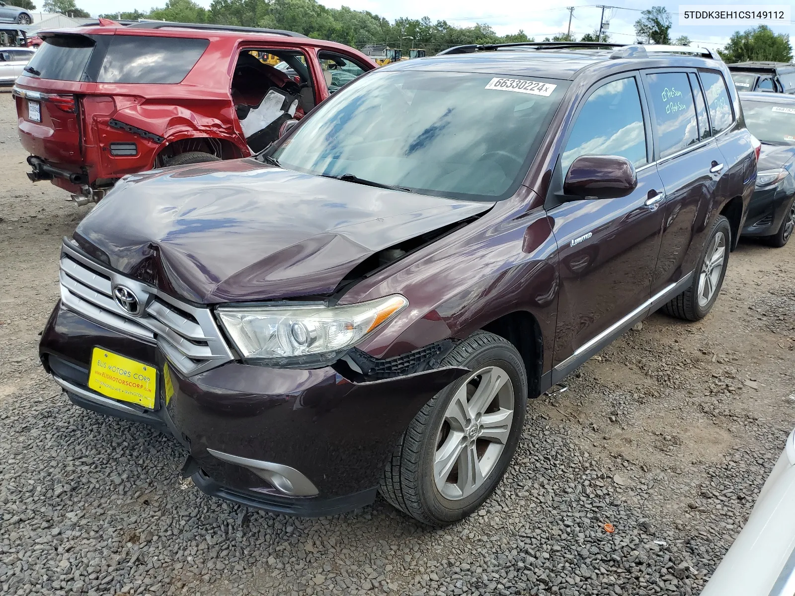 2012 Toyota Highlander Limited VIN: 5TDDK3EH1CS149112 Lot: 66330224