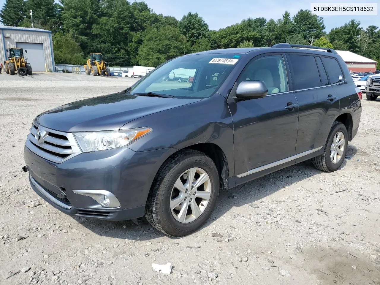 2012 Toyota Highlander Base VIN: 5TDBK3EH5CS118632 Lot: 68874514