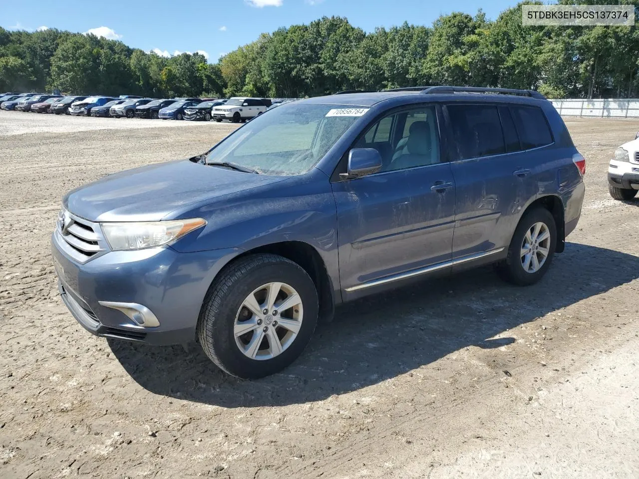 2012 Toyota Highlander Base VIN: 5TDBK3EH5CS137374 Lot: 70856784