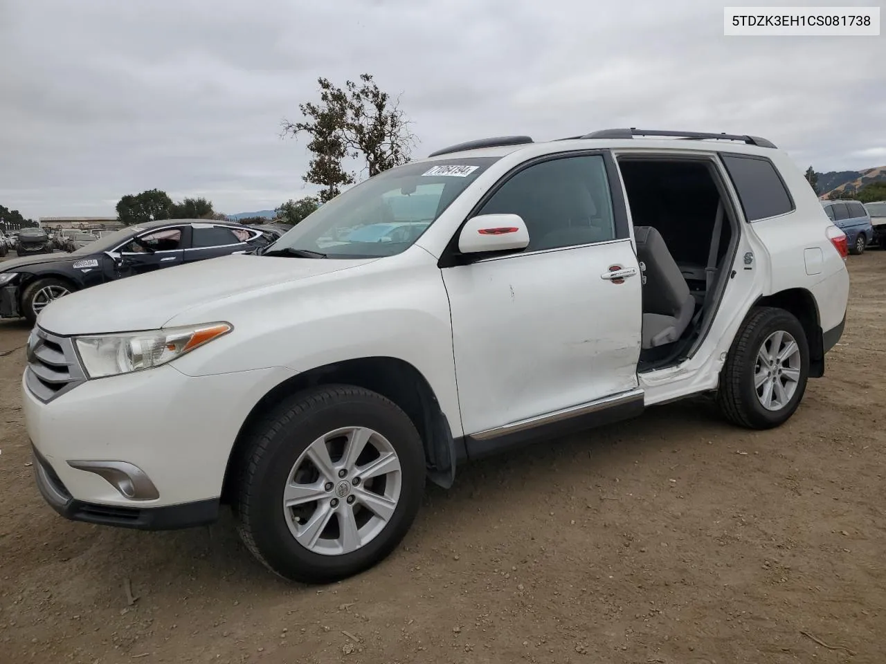 2012 Toyota Highlander Base VIN: 5TDZK3EH1CS081738 Lot: 71064194