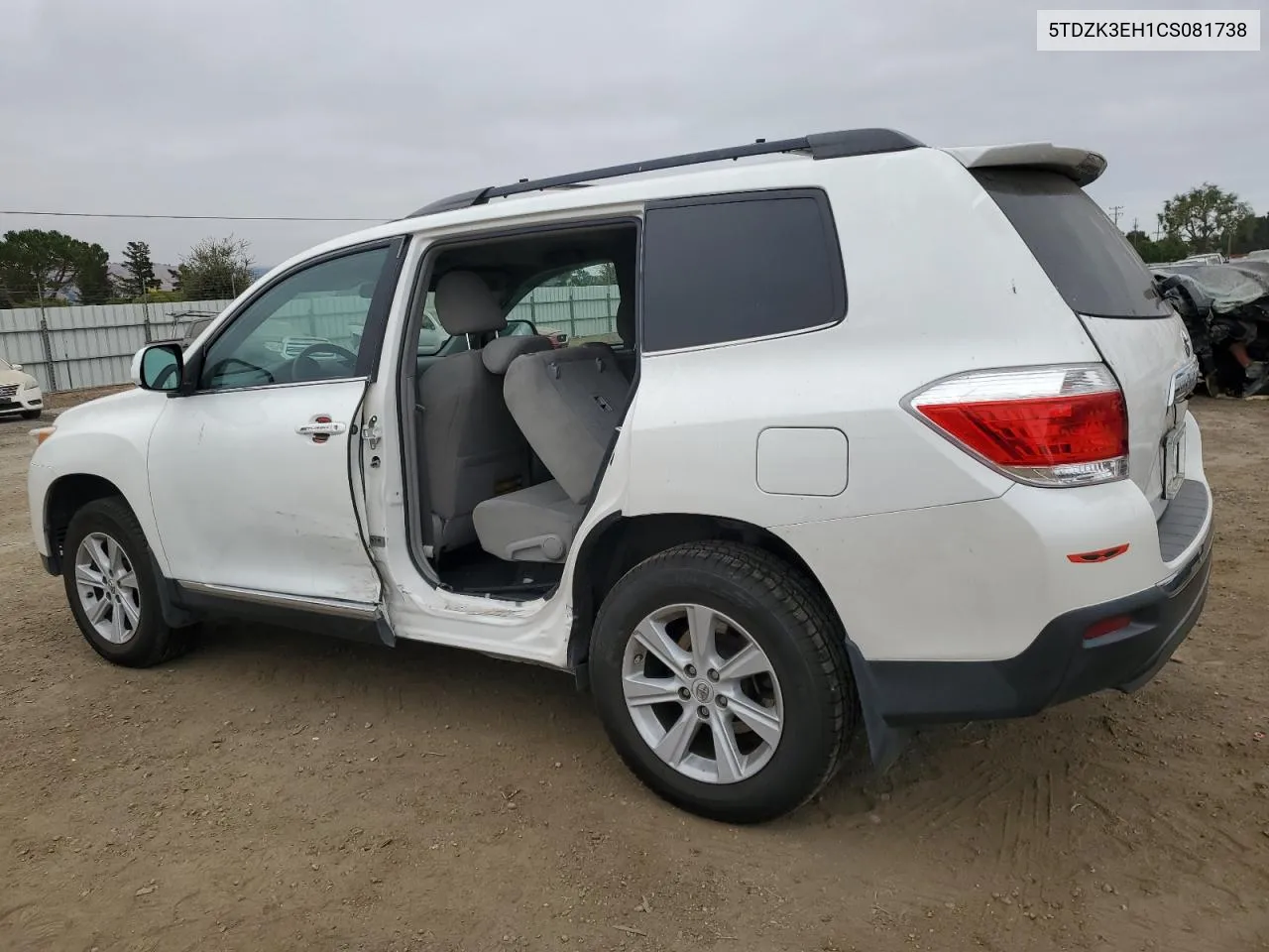 2012 Toyota Highlander Base VIN: 5TDZK3EH1CS081738 Lot: 71064194