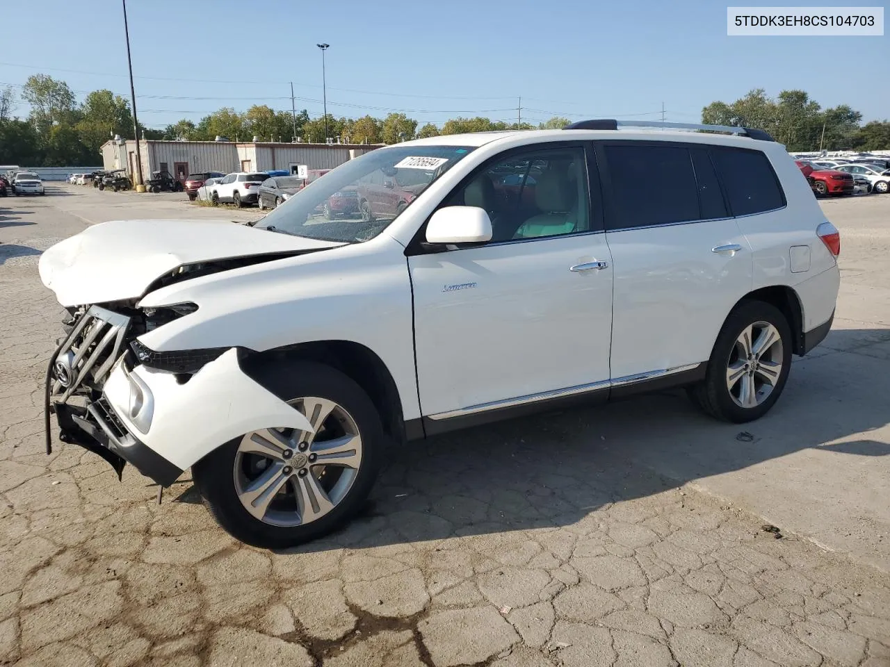 2012 Toyota Highlander Limited VIN: 5TDDK3EH8CS104703 Lot: 71285694