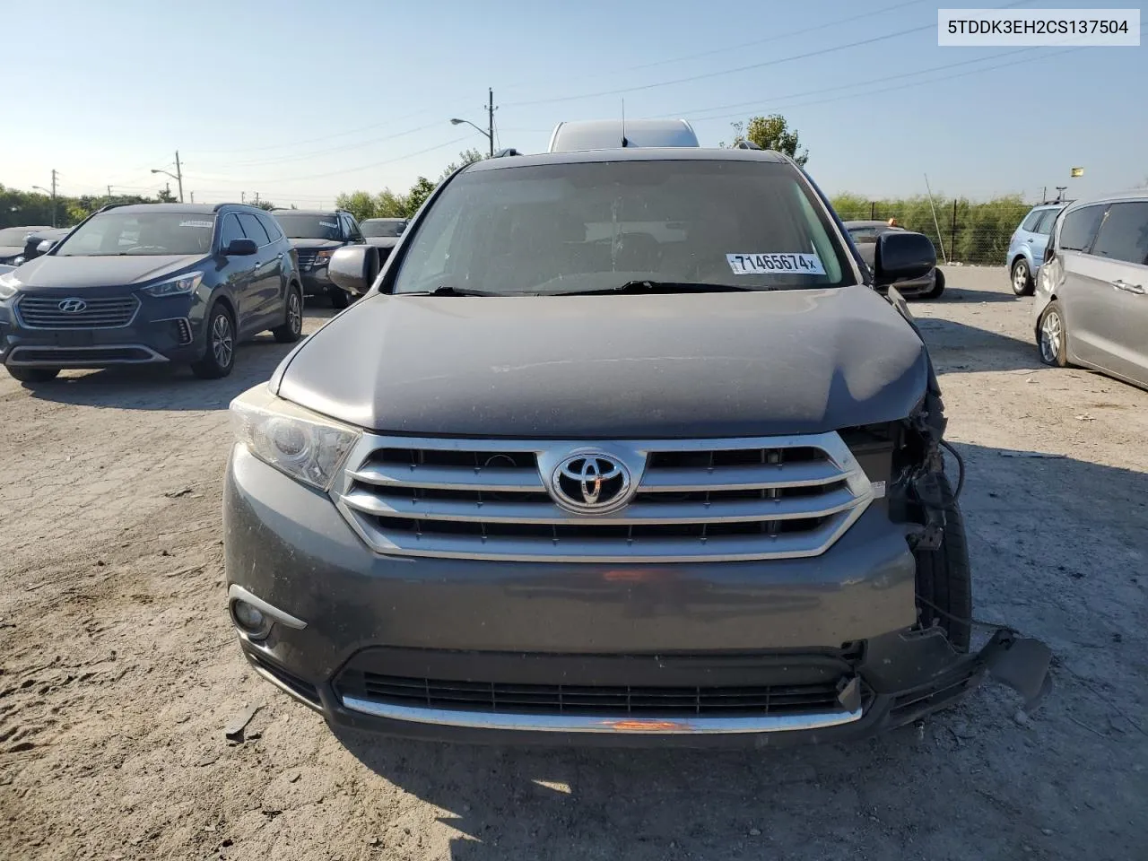 2012 Toyota Highlander Limited VIN: 5TDDK3EH2CS137504 Lot: 71465674