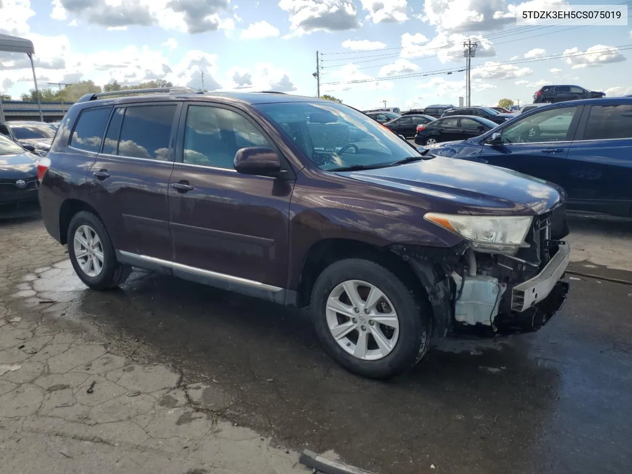 2012 Toyota Highlander Base VIN: 5TDZK3EH5CS075019 Lot: 72002714