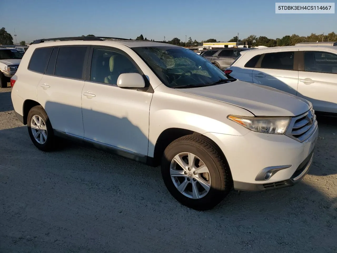 2012 Toyota Highlander Base VIN: 5TDBK3EH4CS114667 Lot: 72369174