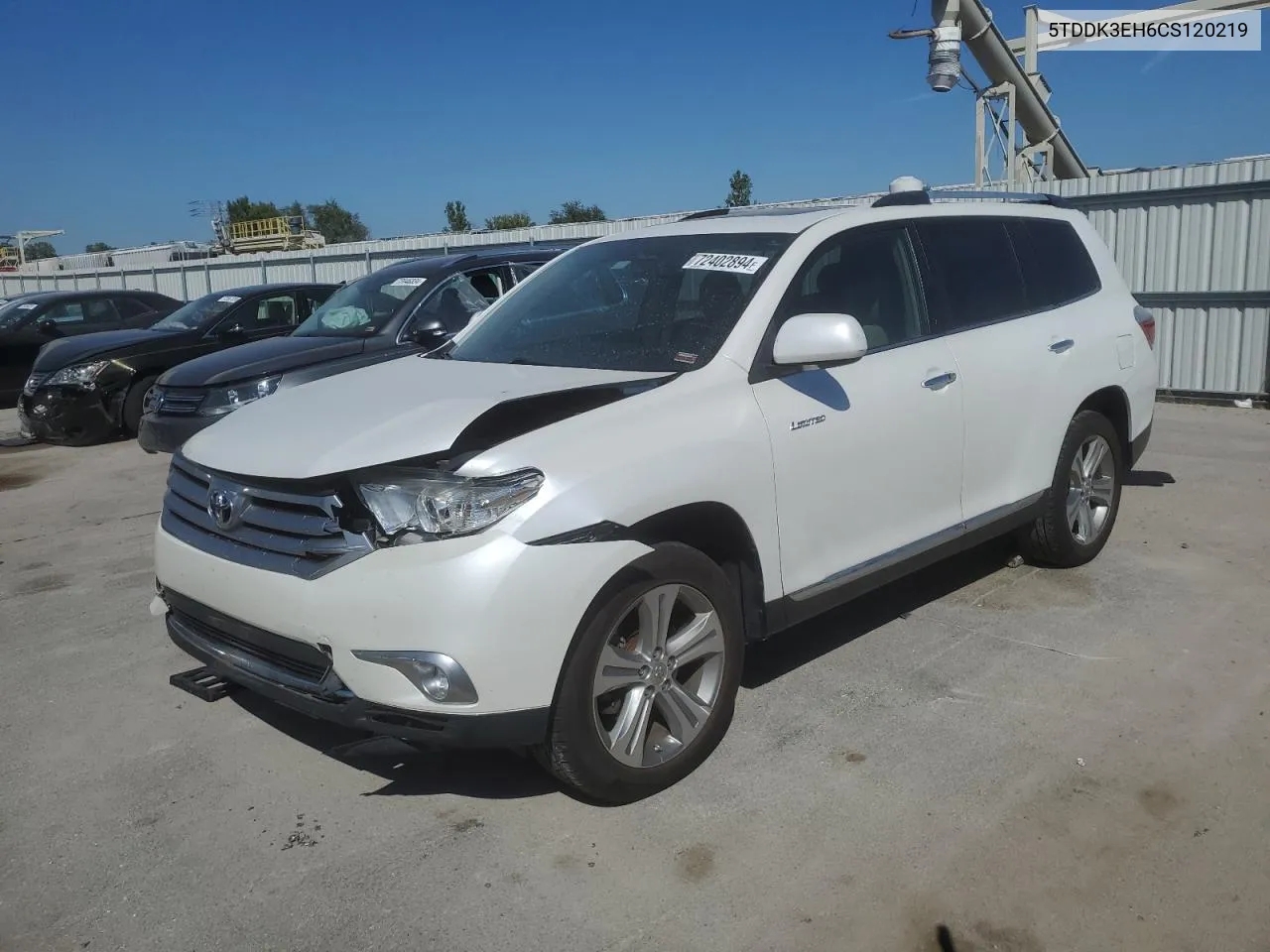 2012 Toyota Highlander Limited VIN: 5TDDK3EH6CS120219 Lot: 72402894