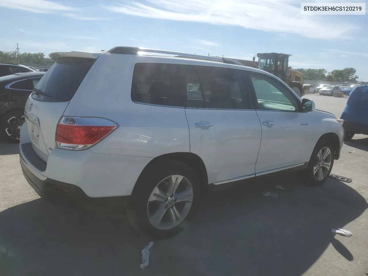 2012 Toyota Highlander Limited VIN: 5TDDK3EH6CS120219 Lot: 72402894