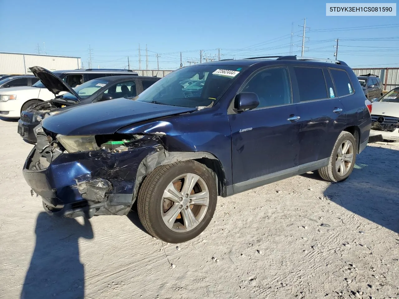 5TDYK3EH1CS081590 2012 Toyota Highlander Limited