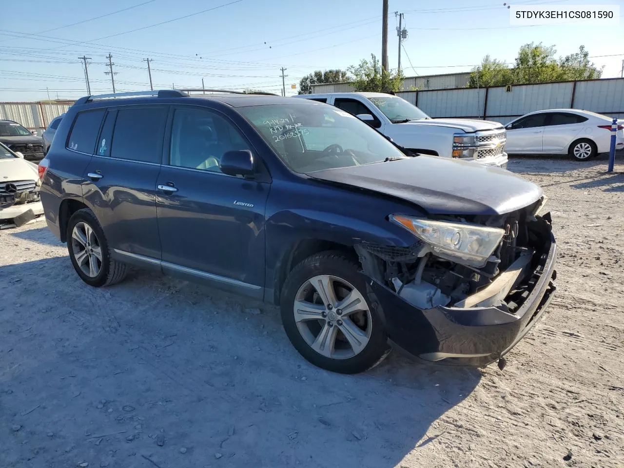 2012 Toyota Highlander Limited VIN: 5TDYK3EH1CS081590 Lot: 72562444